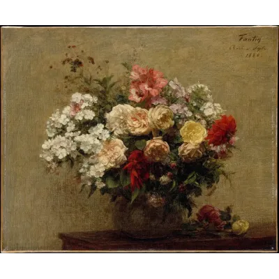 Henri Fantin-Latour Yaz Çiçekleri Kanvas Tablo
