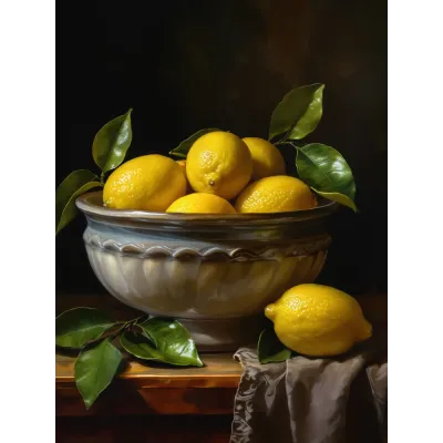 Limon Natürmort VI Kanvas Tablo