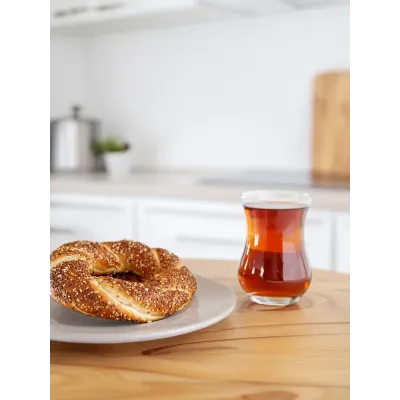 Modern Simit ve Çay VI Kanvas Tablo