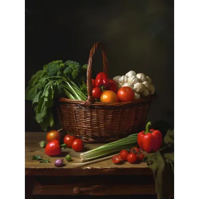 Sebze Sepeti VI Kanvas Tablo