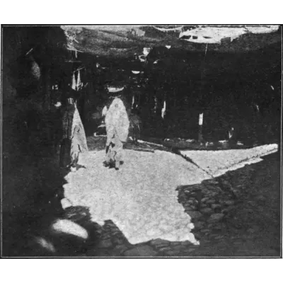 Eski Aydın Fotoğrafı Kemerli Galeride Yürüyen Kişi Kanvas Tablo