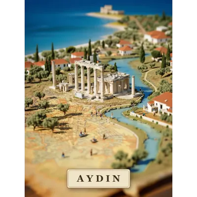 Haritadan Yükselen Aydın Minyatürü Kanvas Tablo