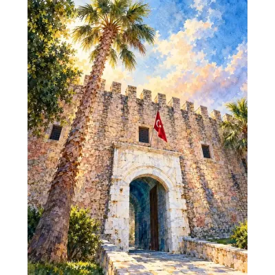 Kuşadası Kaleiçi Kapısı Kanvas Tablo