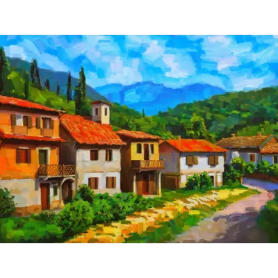 Şirince Kanvas Tablo