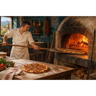 Taş Fırında Pide Ustası Kanvas Tablo