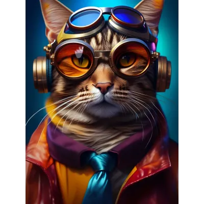 Pilot Kedi Kanvas Tablo