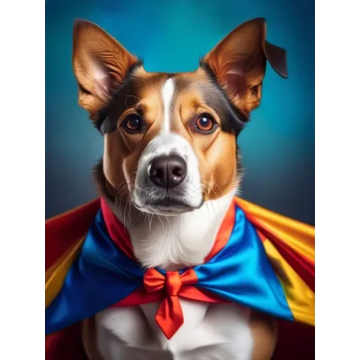 Süper Kahraman Köpek Kanvas Tablo