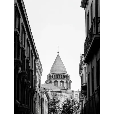 Minimal Siyah Beyaz Galata Kulesi Kanvas Tablo