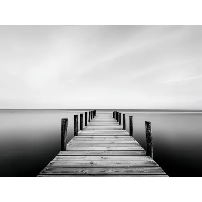 Minimal Siyah Beyaz İskele Kanvas Tablo