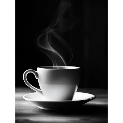 Minimal Siyah Beyaz Kahve Fincanı Kanvas Tablo