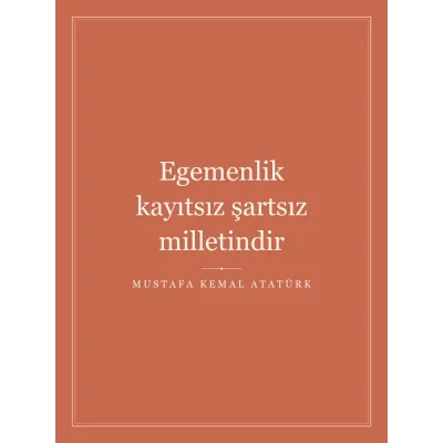 “Egemenlik kayıtsız şartsız milletindir” Yazılı Tablo — Terrakota