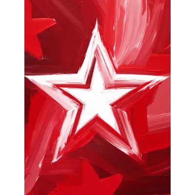 Kırmızı Beyaz Yıldız Maskot Portresi Kanvas Tablo