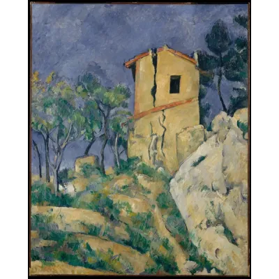 Cézanne Çatlak Duvarlı Ev Kanvas Tablo