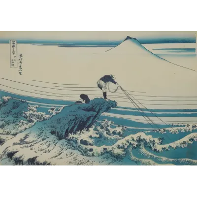 Hokusai Kai Eyaletinde Kajikazawa Kanvas Tablo