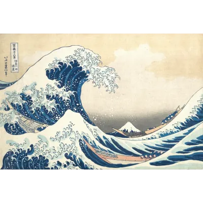 Hokusai Kanagawa Açıklarında Büyük Dalga Kanvas Tablo