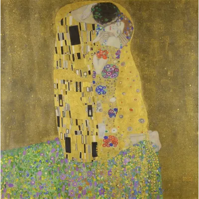 Klimt Öpücük Kanvas Tablo