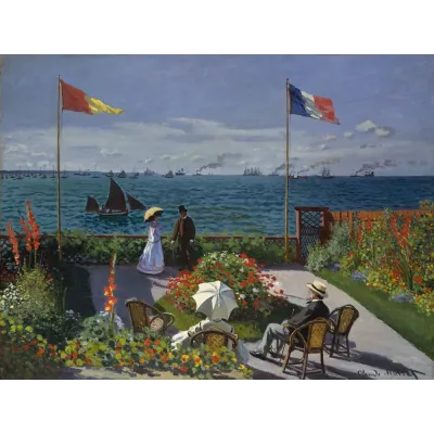 Monet Sainte-Adresse’de Teras Kanvas Tablo
