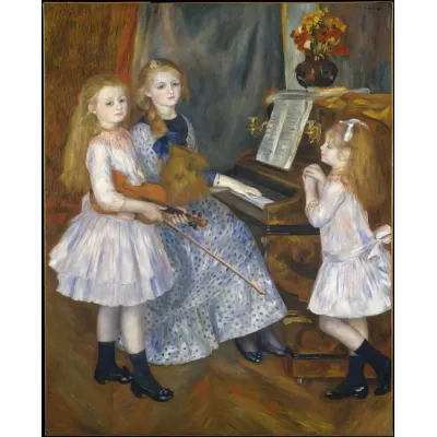 Renoir Piyano Başında Mendès Kızları Kanvas Tablo