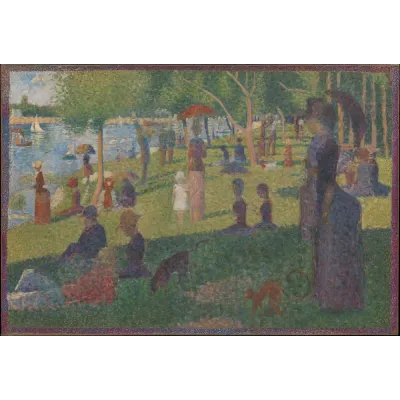 Seurat Grande Jatte Adasında Pazar Günü Etüdü Kanvas Tablo