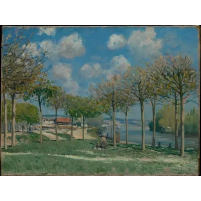 Sisley Bougival'de Sen Nehri Kanvas Tablo