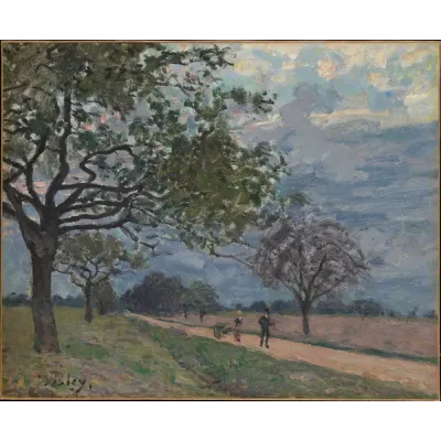 Sisley Versailles'dan Louveciennes'e Yol Kanvas Tablo