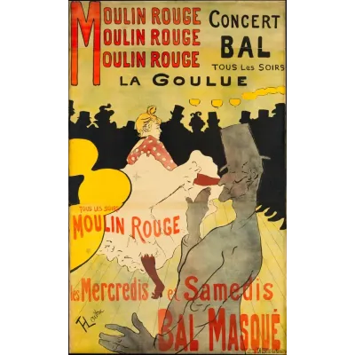 Toulouse-Lautrec Moulin Rouge La Goulue Afişi Kanvas Tablo