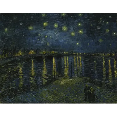 Van Gogh Ron Nehri Üzerinde Yıldızlı Gece Kanvas Tablo