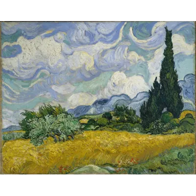Van Gogh Servilerle Buğday Tarlası Kanvas Tablo