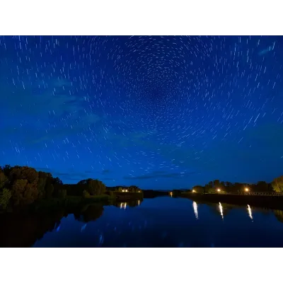 Yıldızlı Nehir Gecesi Kanvas Tablo