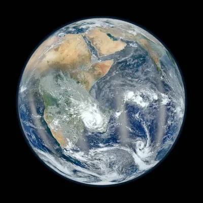 NASA Doğu Yarımküre Mavi Bilye Kanvas Tablo