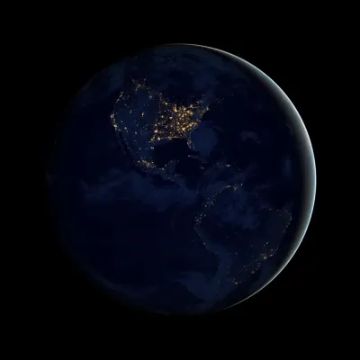 NASA Gece Dünya Amerika Kıtası Kanvas Tablo