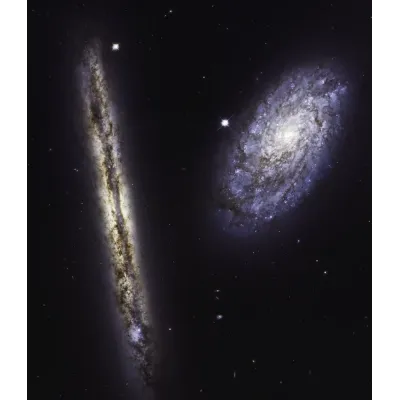 NASA Hubble İki Sarmal Galaksi Kanvas Tablo