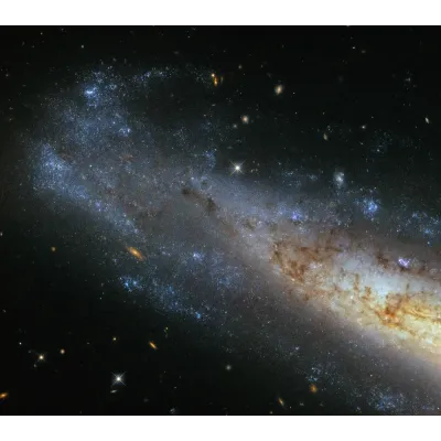 NASA Hubble Parlayan Disk Galaksi Kanvas Tablo