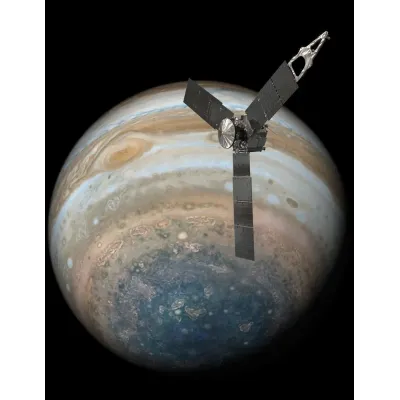 NASA Juno Jüpiter'in Güney Kutbu Üzerinde Juno Kanvas Tablo