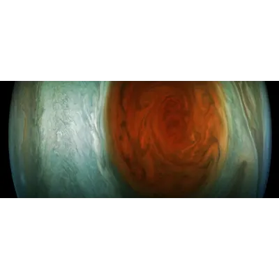 NASA Juno Jüpiter Kırmızı Leke Renkli Görünüm Kanvas Tablo