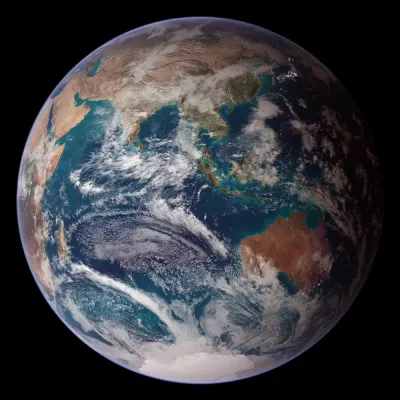 NASA Mavi Bilye Doğu Yarımküre Kanvas Tablo