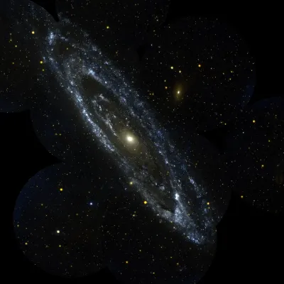 NASA Spitzer Andromeda Galaksisi Kanvas Tablo