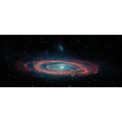 NASA Spitzer Andromeda Galaksisi Kızılötesi Kanvas Tablo