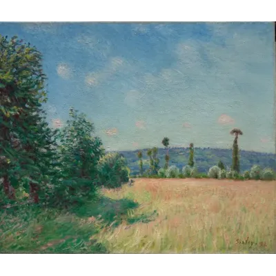 Alfred Sisley Sabah Güneşinde Çayırlar Kanvas Tablo