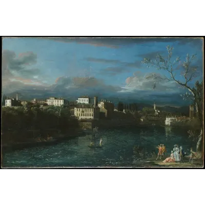 Bellotto Vaprio d'Adda Manzarası Kanvas Tablo