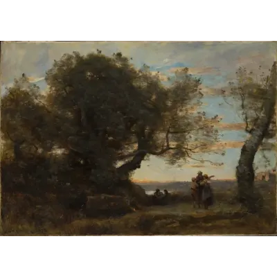 Camille Corot Figürlü Manzara Kanvas Tablo
