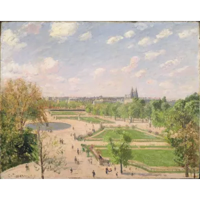 Camille Pissarro Bahar Sabahı Tuileries Bahçesi Kanvas Tablo