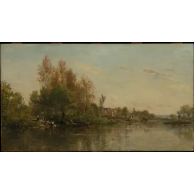 Daubigny Oise Nehri Kıyısı Kanvas Tablo