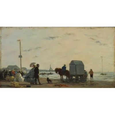 Eugène Boudin Trouville Sahilinde Kanvas Tablo