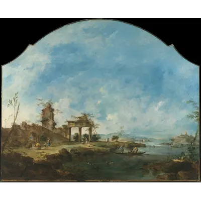 Francesco Guardi Hayali Manzara Kanvas Tablo