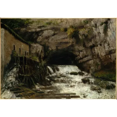 Gustave Courbet Loue Nehrinin Kaynağı Kanvas Tablo