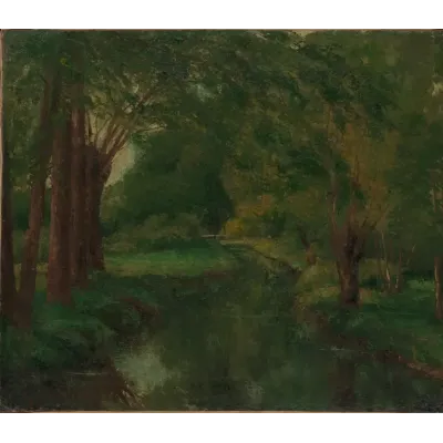 Gustave Courbet Ormanda Dere Kanvas Tablo