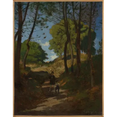 Henri-Joseph Harpignies Marlotte Yakınında Köknarlar Kanvas Tablo