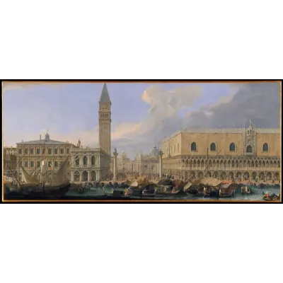 Luca Carlevaris San Marco Havzasından Molo Kanvas Tablo