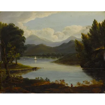 Victor de Grailly Hudson Nehri Manzarası Kanvas Tablo